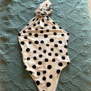 Polka Dot Halter Neck Bodysuit